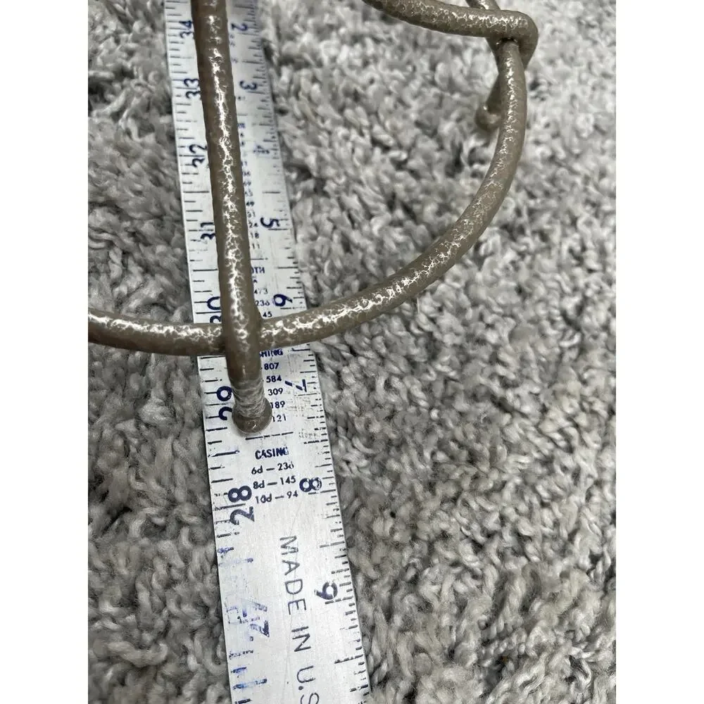 2 Ring Free Standing Coated Wrought Iron Towel Rack Preowned Home Decor
